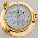 9" Diameter Solid Brass Porthole Tide Clock.Nagina International