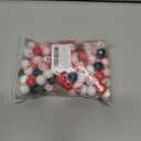 Whaline 150Pcs Halloween Wood Beads Set Red Black White Wooden Focal Beads Blood Splash Wood Beads Halloween Craft Spacer Beads for DIY Decoration Supplies Bead Garland Making