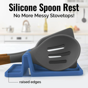 Cooking Spoon Rest Silicone Spoon Rest Kitchen Utensil Rest Spoon Holder Cooking Spoon Holder Utensil Rest Cutlery Holder Kitchen Utensil Shelf Kitchen Shelf Cooking Tools Spoon Rest (Navy)