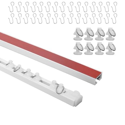 Self Adhesive Curtain Track,9.8FT Ceiling Curtain Track No Drill,Curtain Track Ceiling Mount, Curtain Track for RV,Trailer,Home