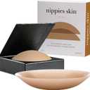 Nippies Nipple Covers for Women - Sticky Adhesive Silicone Pasties - Reusable Pasty Nipple Cover with Travel Box (Size 2 (Fits D+ Cups), Circles Coco)