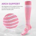Compression Socks for Women - 15-20mmHg Plus Size Knee High Graduated Support (3 Pairs) - Breathable Striped Socks for Running, Athletics, Travel & Pregnancy