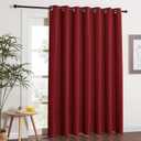 NICETOWN Blackout Blinds for Sliding Door - Indoor Slider Curtains for Patio, Wide Width Drapes for Living Room (Burgundy Red, 100 inches Wide x84 Long)