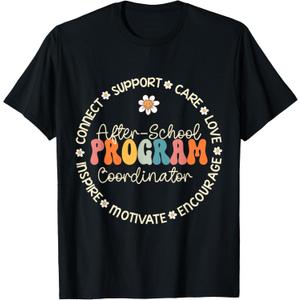 After School Program Coordinator Week Back to School T-Shirt (Small, Black)