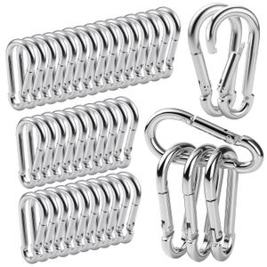 60Pack M6 Spring Snap Hooks Carabiner, 1/4" Heavy Duty Carabiner Clips Chain Quick Links Spring Safety Hook Connector for Dog Leash Backpack Hiking Fishing Bag Outdoor Travel