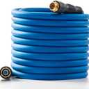 5/8" Hot/Cold Water Hose 100 ft, -50℉ To 190℉ Heavy Duty,Flexible,Burst 600 Psi 3/4" Brass Fittings with Swivel Grip Handle for Outdoor,Yard, Farm, Blue