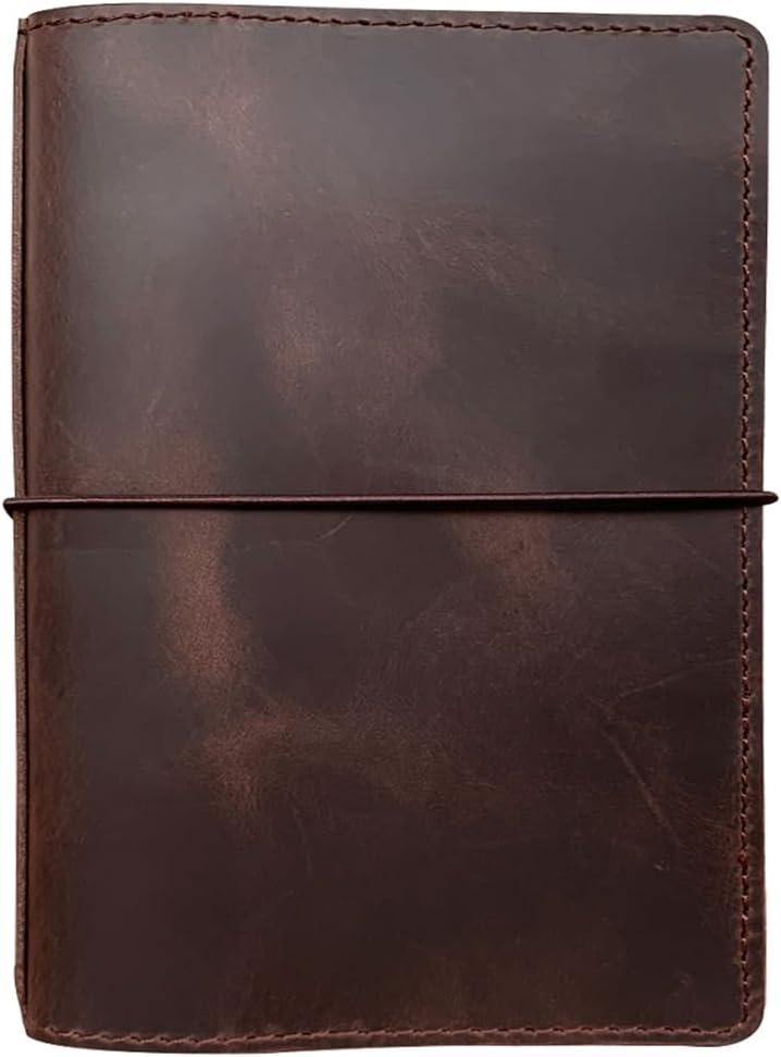 Travelers Notebook Cover with Inner Pockets, Card Slots and Pen Holder, B6 Size, Dark Brown