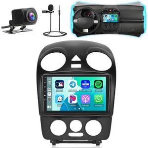 Car Radio for Volkswagen VW Beetle 2004 2005 2006 2007 2008 2009 2010 with Wireless Carplay/Android Auto, [2G+64G] 9 Inch Android Touch Screen for Volkswagen Beetle Car Stereo