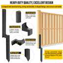 Heavy Duty Steel Fence Post Repair Stakes, Fence Post Anchor Ground Spike, for Repair Tilted/Broken Wood Fence Post (4 Pack/Black