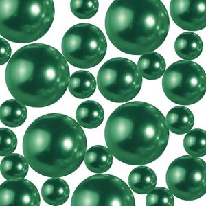 200Pcs Green Vase Filler Pearl Beads for Centerpieces Vases, No Hole Faux Polish Pearls for Floating Candle Home Birthday Wedding Party Table Decor8/14/20mm