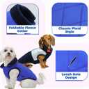 EMUST Dog Coats for Small Dogs with Leash Hole, Reversible Quilting Winter Jacket Thick Plush Lining for Cold Weather Pet Clothes, Royal Blue, L