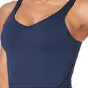 Oalka Sports Bra Womens Longline Padded Crop Tank Yoga Bras Workout Fitness Top True Navy Small