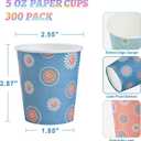 SIUQ 300 Pack 5 oz Paper Cups, Disposable Bathroom Cups, Small Mouthwash Cups, Hot/Cold Beverage Drinking Mini Cup for Party, Picnic, BBQ, Travel (Daisy)