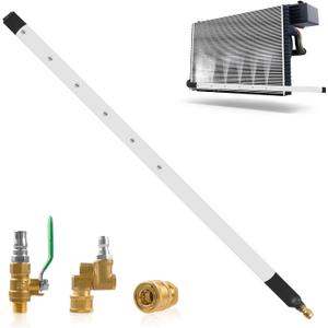 39'' Radiator Cleaning Wand, 4500 PSI Stainless Steel Radiator Cleaner Wand with Pressure Washer Gun Adapter & 6 Tips, Water/Air Car Radiator Pressure Washer Tool for Car Truck Heavy Equipment