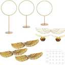 103 Pcs Wizard Party Chocolate Decoration include 50Pcs Wings Wafer Cupcake Toppers 3 PCS Gold Goal Posts and 50Pcs Glue Point for Them Party Decor Supplies