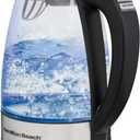 Hamilton Beach 1.7L Electric Tea Kettle, Water Boiler & Heater, LED Indicator, Built-In Mesh Filter, Auto-Shutoff & Boil-Dry Protection, Cordless Serving, Variable Temp, Clear Glass (40941R) (1.8 Quarts)