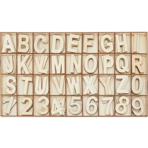 Bright Creations Unfinished Wooden Letters and Numbers, Storage Tray, 2 Inch Alphabet (144 Pieces) - Unfinished Wood Letters