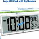 WallarGe 14.5'' Large Digital Wall Clock Battery Operated with Jumbo Numbers, Temperature and Date - Easy to Read and Set, Auto DST