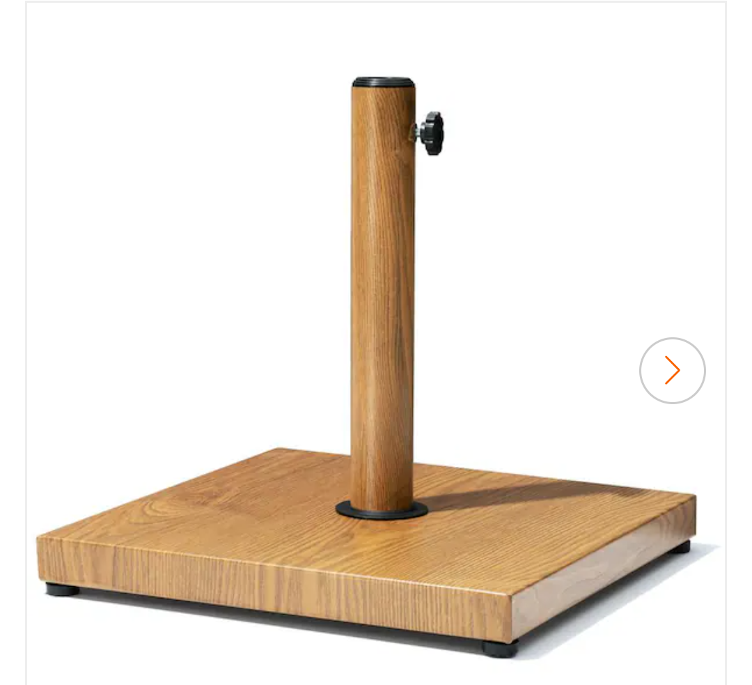 40 lbs. Concrete and Steel Patio Umbrella Base in Echo Teak