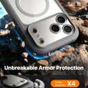 Diaclara Magnetic Designed for iPhone 17 Pro Case Full Body Bumper,[Compatible with MagSafe] Military Drop Proof Cover with Built-in Touch Sensitive Anti-Scratch Screen Protector, Grey Titanium
