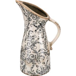 Sawysine 10.7 Inch Vintage Ceramic Vase with Handle Retro Ice Cracked Glaze Porcelain Vase Rustic Farmhouse Centerpiece Table Decorations for Home Decor Table Centerpiece