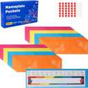 Nameplate Pocket, Name Tag Pockets for Desks, 19.3" x 5.7" Non-Woven Fabric Adhesive Clear Nametag Sleeves Covers for Student Desks, Classroom Suppliers (36 PCS)