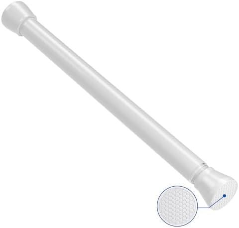 Tension Rods 16 to 26 Inch White Tension Curtain Rod Small Tension Rod Adjustable Curtain Rod Spring Curtain Rods No Drilling Expandable Pressure Spring Tension Rods for Closet Kitchen Door