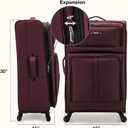 U.S. Traveler Anzio Softside Expandable Luggage with Spinner Wheels, Burgundy, 30-Inch Large