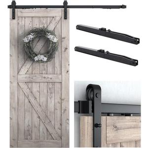 SMARTSTANDARD 6 FT Sliding Barn Door Soft Close Hardware Kit - 5 ft-10 ft, Smoothly and Quietly-Single Door-Invisible Design-Includes Step-by-Step Manual-Fit 36" Door Panel (J Shape)