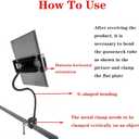 Gooseneck Tablet Holder, Universal Adjustable Mount for Stroller/Treadmill/Golf Cart/Boat/Mic Stand/Wheelchair/Exercise Bike, Compatible with 4.7-12.9 inch Tablets Phones E-Readers