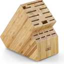 Cooks Standard Bamboo Knife Storage Block without Knives, 20 Slot Universal Knife Holder Countertop Butcher Block Knife Stand for Easy Kitchen Storage
