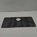 Sink Protectors for Kitchen Sink, Large 28.4" x 15" Silicone Sink Mats for Bottom of Farmhouse Stainless Steel Porcelain with Rear Drain Hole for Sink Bowl | Heat-resistant | Easy-clean | Black