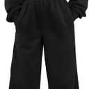 LovelyWholesale Sweatsuits Women 2 Piece Outfit Cropped Zip Up Hoodie and Sweatpants Sets (Black, M)