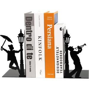 Design Book Ends for Shelves Decorative Desk or Countertop, Hidden Metal Bookends Hold Books Heavy Duty, Bookend Holder for Home Decoration, Gift for Book End Lovers and Home Dcor (Set of 2)