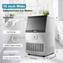 Amzgachfktch Commercial Ice Maker 100 Lbs/24H, Auto Self-Cleaning Ice Maker