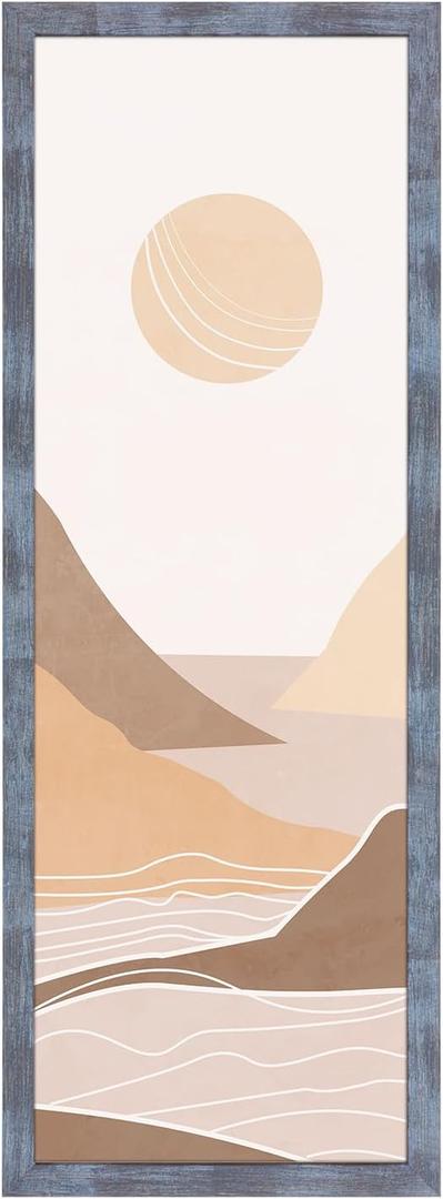 12x36 Frame Rustic Blue, 36x12 Picture Poster Frame, Horizontal Vertical Hanging, 12 by 36 Wall Gallery Family Concert Portrait Photo Frame Anniversary/Birthday/Wedding/Thank you/Christmas Gift