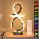 Spiral LED Table Lamp, 16 Modes RGB+IC Color Changing Bedside Lamp with Memory Function, Touch & Remote Control 3 Way Dimmable Small Modern Table Lamp for Home Party and Christmas Gifts