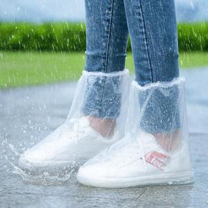 Disposable Waterproof Shoe Covers for Rain – Adult Transparent Short Booties, Non-Slip Plastic Rain Shoe Covers, 24PCS (12 Pairs) for Travel, Outdoor, Commuting