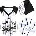 Baseball Graphic Shirts for Women Baseball Fan T-Shirts Baseballs Team Tee Game Day Outfits Casual Tops (White, L)
