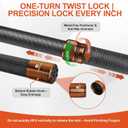 24FT Fiberglass Telescopic Extension Pole, Multi-Purpose Pole -Twist Lock