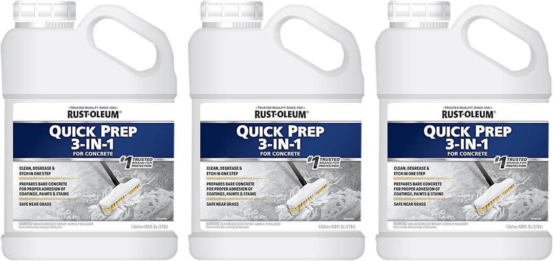 Rust-Oleum Quick Prep 3-in-1 Cleaner Degreaser and Etch, Gallon, 3 Pack