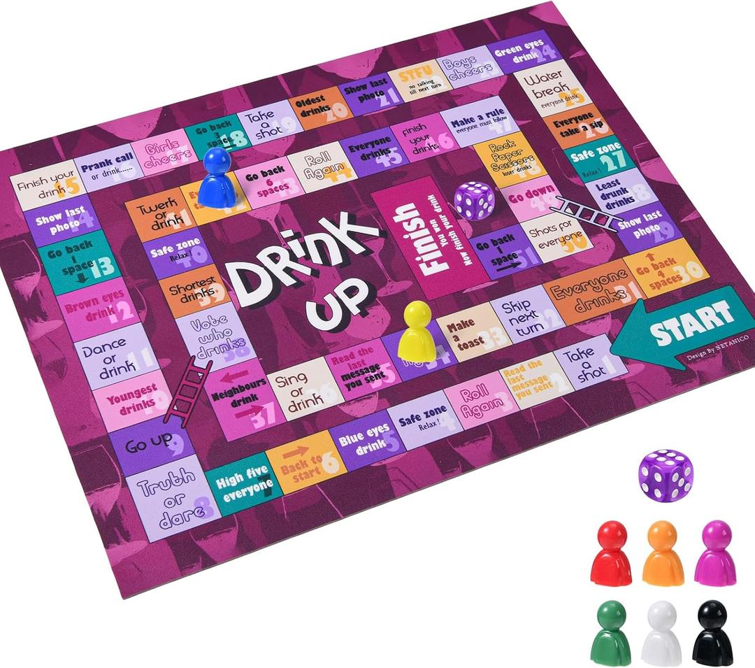Drinking Board Game,Leather Mat Drinking Games for Adults,Interactive Girls Night Drinking Games,Bachelorette Party Games