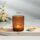24pcs Amber Votive Candle Holders for Table, 2x2.5in Vintage Glass Small Tea Light Candles Holders for Home Decor, Tealight Candle Holder Decor for Wedding Centerpieces Baby Shower