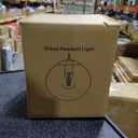 KoKo&Yukina 6-inch mini Modern Globe Pendant Light Clear Glass with Brass Finish Contemporary Mid Century Adjustable Hanging Light Fixture for Living Room Bedroom Kitchen Island (Bulb Incl.)