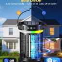 Solar Bug Zapper Outdoor, High-Efficiency Mosquito Zapper, 5 Modes Fly Zapper, Smart Auto ON/Off, Cordless Long-Lasting 6000mAh Fly Zapper for All Night, Indoor & Outdoor