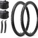 MOHEGIA Mountain Bike Tires Set: 2-Pack 20/24/26x1.95 Inch Folding Replacement Bicycle Tires and Pair Inner Tubes with Tire Levers for MTB Off-Road Bike