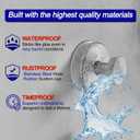 Suction Cup Hooks for Shower, Removable Towel Hooks for Bathroom Window Glass Door Wall, Bath Robe Looafh Hook for Hanging - 2 Pack, Silver