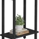 TUTOTAK Small Side Table, Narrow End Table, Skinny Sofa Table, Slim Nightstand, Couch Table, Living Room, Bed Room, Black TB01BK062, 2-Tier7.9"D x 15.8"W x 22.5"H