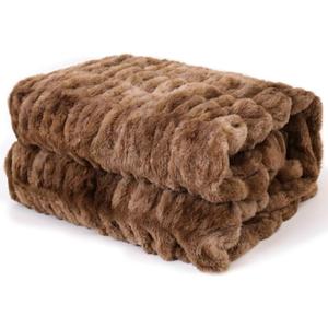 lifein Fall Throw Blanket for Couch-Soft Faux Fur Fuzzy Plush Brown Throw Blanket,Cozy Winter Chunky Fluffy Furry Blanket,Comfy Sherpa Throws&Blanket for Bed,Sofa,Chair,Home Decor,Gift(Brown,50"x60'') (C.tie-dye Taupe)