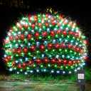 WBao Christmas Net Lights, 360LED 11.5ft x 6.9ft Christmas Lights with 8 Modes, Timer, End to End Connectable, Waterproof Design for Lawn, Bushes, Trees Outdoor Xmas Decorations, Red Green White
